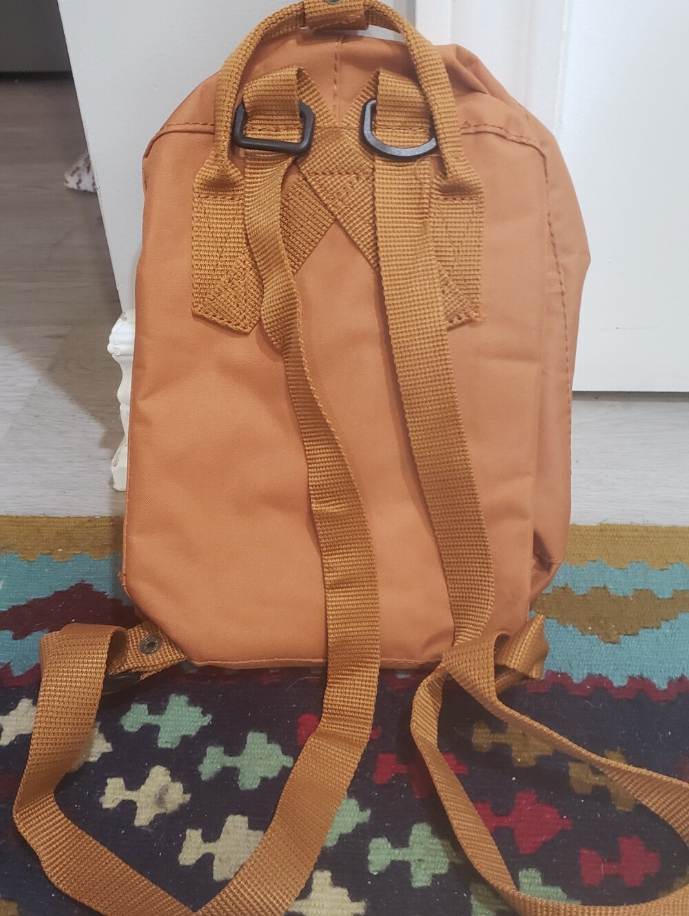 Mini FJall Raven Backpack In Mustard/ Rust - Picture 2 of 11
